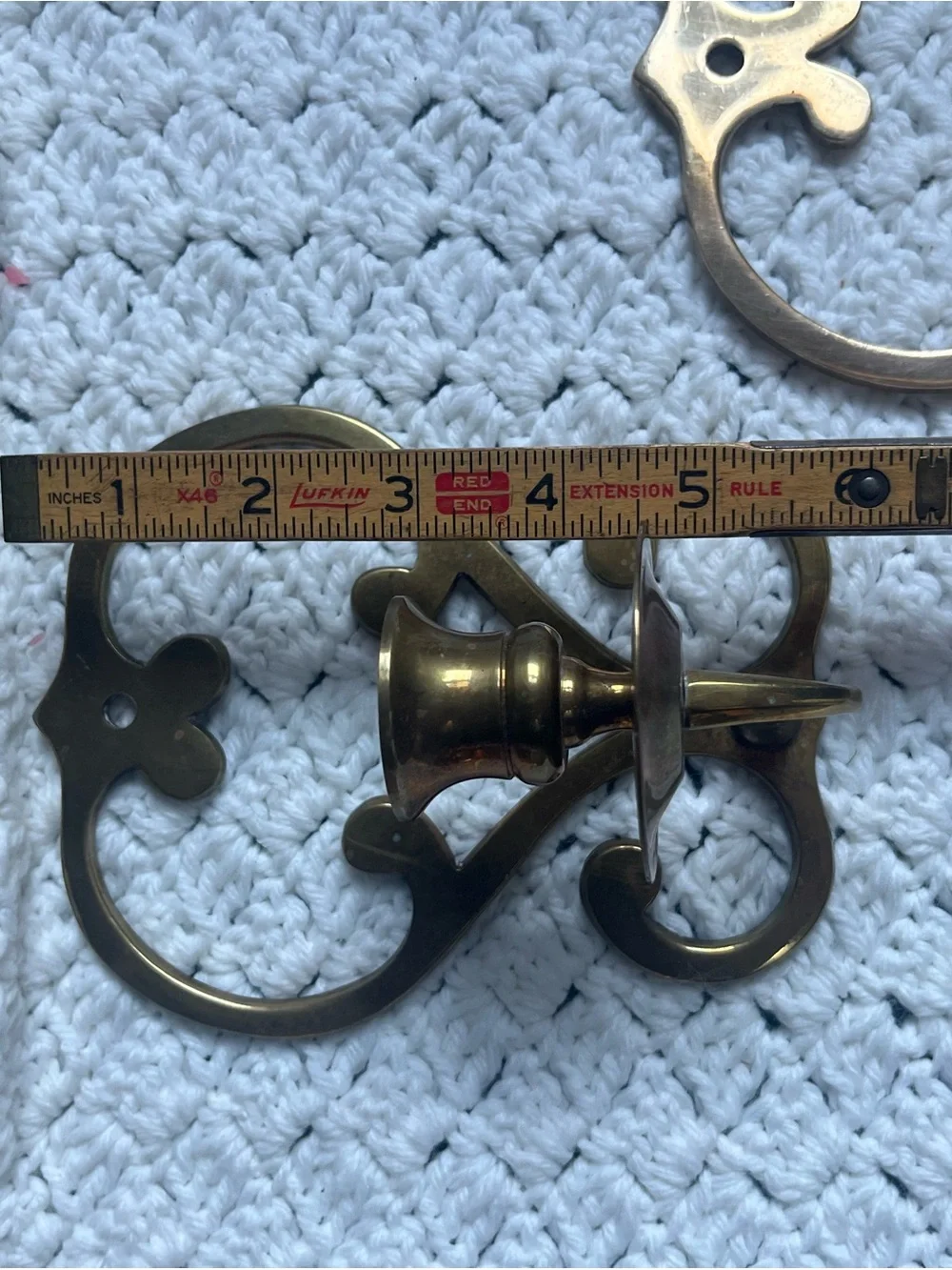 Antique-Style Brass Wall Candle Sconces - Pair